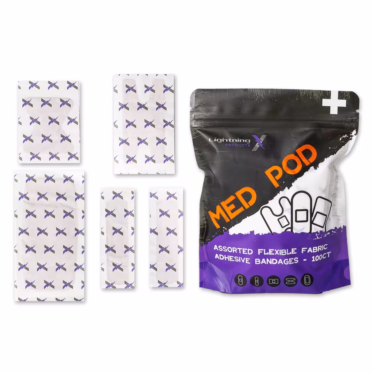 Adhesive Bandage Refill Pack, 100 Assorted