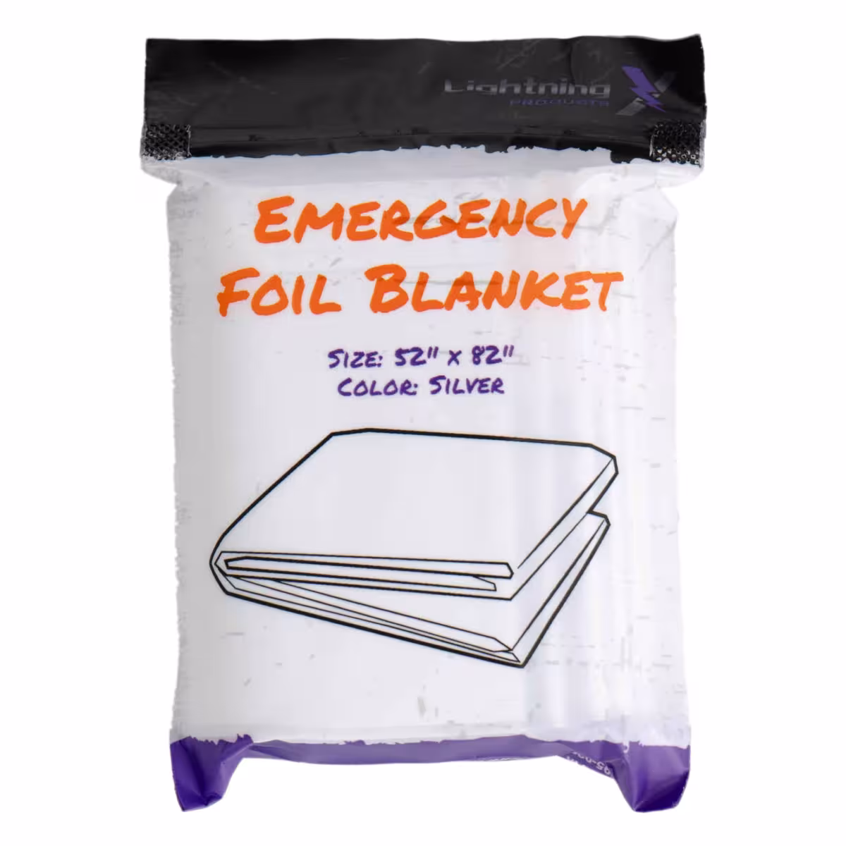 Lightning X Emergency Mylar Space Blanket - Front View
