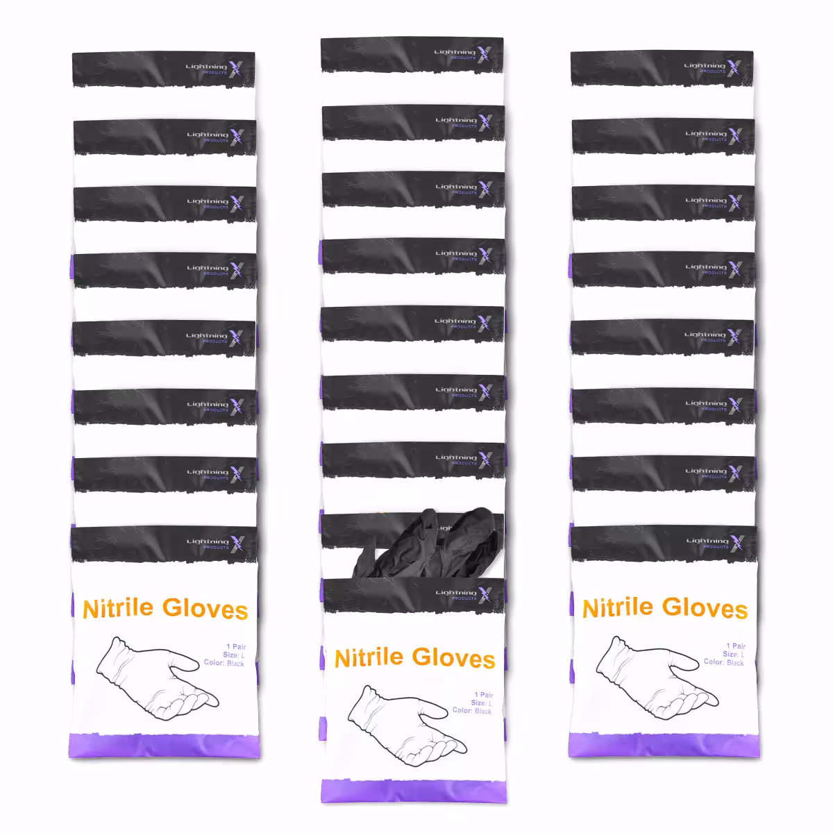 Nitrile Exam Gloves, Individually Wrapped, 25-Pack